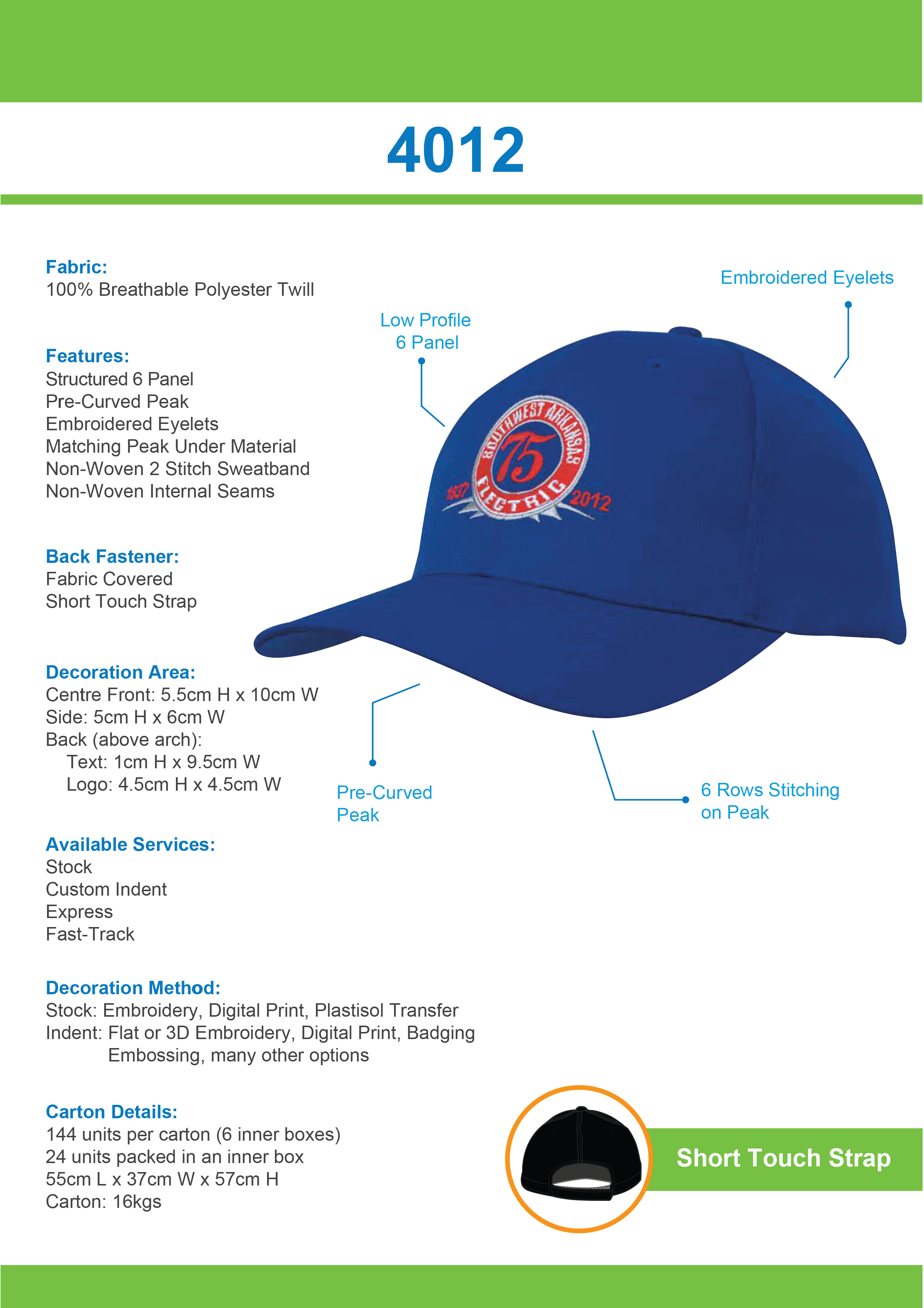 Breathable Poly Twill Cap (4012) 1 | | Promotion Wear